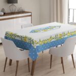 Masa Örtüsü  Dijital Baskılı Tek Masa Örtüsü Desenli Leke Tutmaz Tek Masa Örtüsü