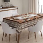 Masa Örtüsü, Dijital Baskılı Tek Masa Örtüsü Desenli Leke Tutmaz Tek Masa Örtüsü