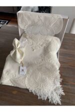 Salkım Masa Örtüsü 12 Kişilik Linen Kumas Krem Sofra Takımı - Görsel 2