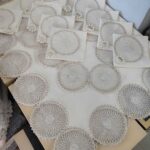 Masa Örtüsü Takımı 26 Parça Lüks 12 Kişilik Masa Örtüsü Seti Krem