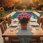 Fransız Dantel Detaylı Tek Runner, Masa Üzerine Runner, Masa Örtüsü Runneri