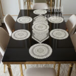 Amerikan Servis, 1 Runner 6 Supla Yemek Servis Takımı, Masa Örtüsü Seti, Servis Sunum Seti