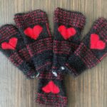 5li Yumoş Kalp Lif Çeyizlik Kalp Lif Siyah Kırmızı Kalp