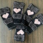 5li Yumoş Kalp Lif Çeyizlik Kalp Lif Siyah Pudra Kalp