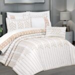 Çift Kişilik 3 Parça Yatak Örtüsü Krem