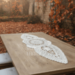 Fransız Dantel Detaylı Tek Runner, Masa Üzerine Runner, Masa Örtüsü Runneri