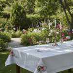 Masa Örtüsü, Dijital Baskılı Kanaviçe Tek Masa Örtüsü, Desenli Leke Tutmaz 160x220cm Masa Örtüsü