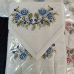 Kanaviçe Seccade Takımı, Seccade Seti Kanaviçe Renkli 4 Parça Seccade Kanaviçe Takım - Mavi