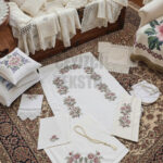 Kanaviçe Seccade Takımı, Seccade Seti Kanaviçe Renkli 4 Parça Seccade Kanaviçe Takım - Kırmızı