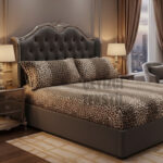 ÇİFT KİŞİLİK LEOPAR MODEL LASTİKLİ ÇARŞAF TAKIMI - 2 ADET YASTIK KILIFLI