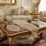 3 Parça Salon Sehpa Takımı, Masa Örtüsü 3 Parça Takım