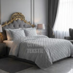 Çift Kişilik 3 Parça Yatak Örtüsü - Gri