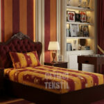 SARI KIRMIZI TEK KİŞİLİK LASTİKLİ ÇARŞAF TAKIMI - 1 ADET YASTIK KILIFLI