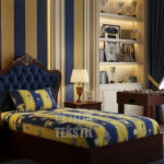 SARI LACİVERT LASTİKLİ ÇARŞAF TAKIMI TEK KİŞİLİK,1 ADET YASTIK KILIFLI