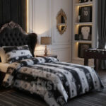 Siyah Beyaz Taraftar Tek Kişilik Nevresim Takımı - NEVRESİM , ÇARŞAF VE 1 ADET YASTIK KILIFI