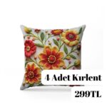 Dijital Baskılı 4 Adet Kırlent Kılıfı 44x44cm