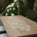 Fransız Dantel Detaylı Tek Runner, Masa Üzerine Runner, Masa Örtüsü Runneri