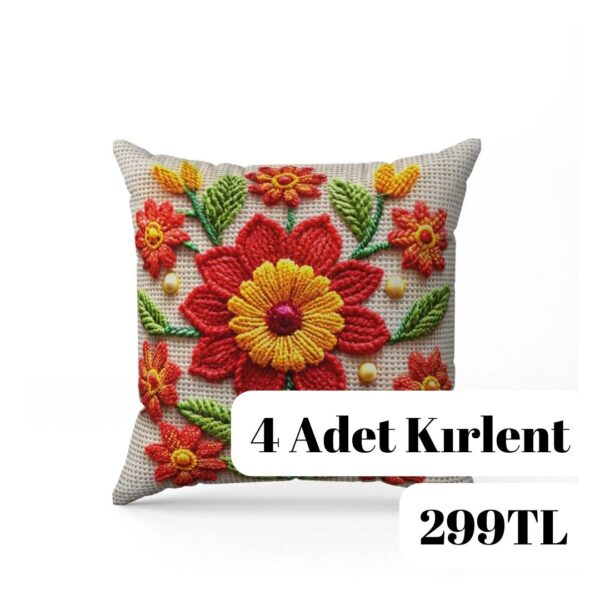 Dijital Baskılı 4 Adet Kırlent Kılıfı 44x44cm