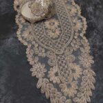 Fransız Dantel Detaylı Tek Runner, Masa Üzerine Runner, Masa Örtüsü Runneri