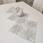 Fransız Dantel Detaylı Tek Runner, Masa Üzerine Runner, Masa Örtüsü Runneri