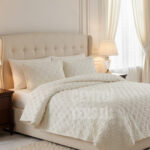 Çift Kişilik 3 Parça Yatak Örtüsü - KREM