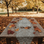 Fransız Dantel Detaylı Tek Runner, Masa Üzerine Runner, Masa Örtüsü Runneri