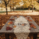 Fransız Dantel Detaylı Tek Runner, Masa Üzerine Runner, Masa Örtüsü Runneri