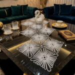 Fransız Dantel Detaylı Tek Runner, Masa Üzerine Runner, Masa Örtüsü Runneri