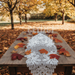 Fransız Dantel Detaylı Tek Runner, Masa Üzerine Runner, Masa Örtüsü Runneri