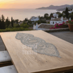 Fransız Dantel Detaylı Tek Runner, Masa Üzerine Runner, Masa Örtüsü Runneri