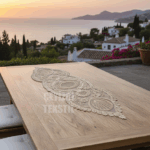 Fransız Dantel Detaylı Tek Runner, Masa Üzerine Runner, Masa Örtüsü Runneri