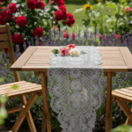 Fransız Dantel Detaylı Tek Runner, Masa Üzerine Runner, Masa Örtüsü Runneri