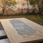 Fransız Dantel Detaylı Tek Runner, Masa Üzerine Runner, Masa Örtüsü Runneri