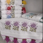 Kanaviçe Dantelli 12li Havlu Model 2