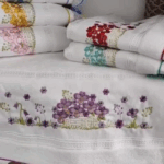 Kanaviçe Dantelli 12li Havlu Model 3