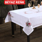 Dijital Baskılı Kanaviçe Tek Masa Örtüsü 120x160cm