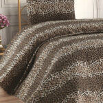 Tek Kişilik Leopar Desen Yatak Örtüsü