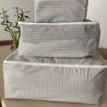 Çizgili 3lü Hurç Seti Krem - Tela 3 lü Hurç