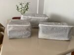 Çizgili 3lü Hurç Seti Krem - Tela 3 lü Hurç - Görsel 3