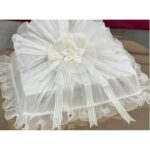 Saten Bohça Dantelli İşleme Güllü Güpürlü Pliseli Özel Tasarım Bohça Süslü Söz Nişan Hurcu Çeyizlik 50x40