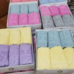 6lı Kutulu Havlu Gri - Mor