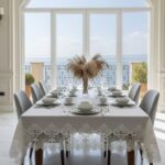 Masa Örtüsü Yemek Takımı 12 Kişilik 26 Parça Fransız Dantelli – Ekru1