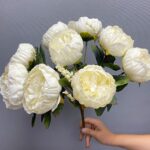 Yapay Çiçek Şakayık Buket 10 Çiçekli - Beyaz