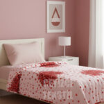 Tek Kişilik Yazlık Kırmızı Kalp Pike Tek