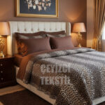 Çift Kişilik Leopar Desen Pamuklu Tek Pike