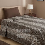 Tek Kişilik Leopar Desen Pamuklu Tek Pike