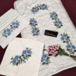 Kanaviçe 3 Parça Seccade Seti - Mavi