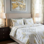 Çift Kişilik Nevresim Takımı Renkli Çiçek Sarı