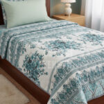 Tek Kişilik Yazlık Tek Pike Mavi Güllü