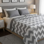 Çift Kişilik Yazlık Gri Zigzag Pike Tek